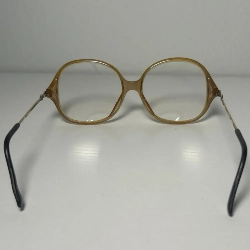 Vtg Optyl Vienna Frame Model 80 Translucent Amber/Lavender Oversized 80’s